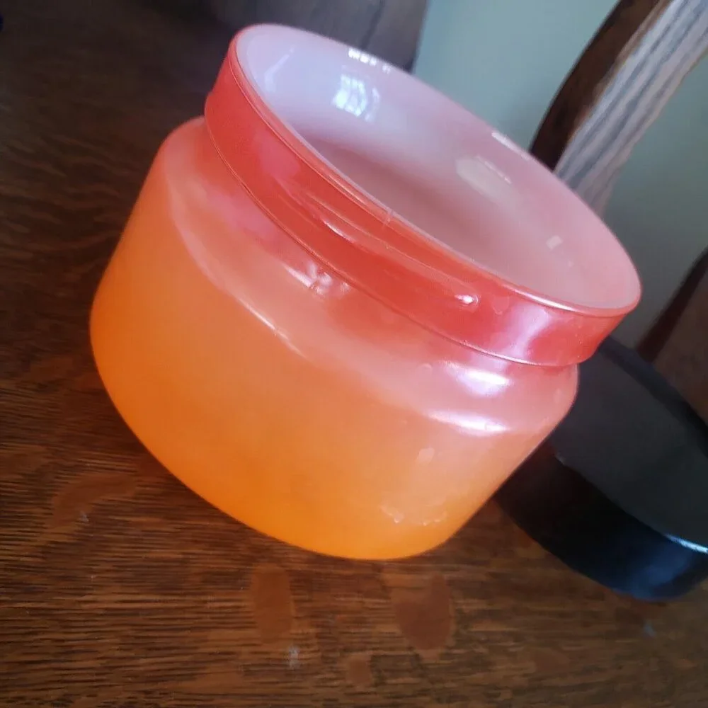 Anchor Hocking Fire King‎ Orange & White Milk Glass Canister With Lid 4: